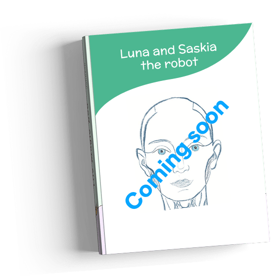 Luna and Saskia the robot